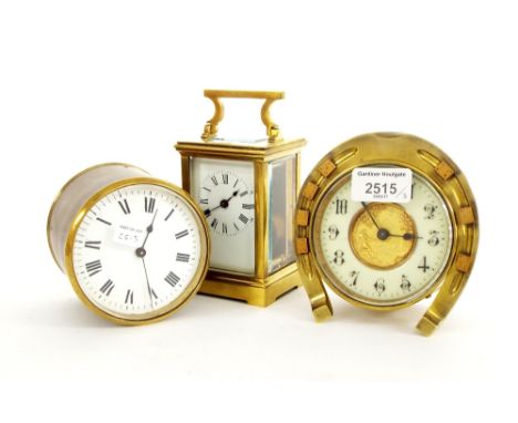 Novelty mantel timepiece manufactured by The British United Clock Co Limited, the 3.25" cream chapter ring enclosing a gilded