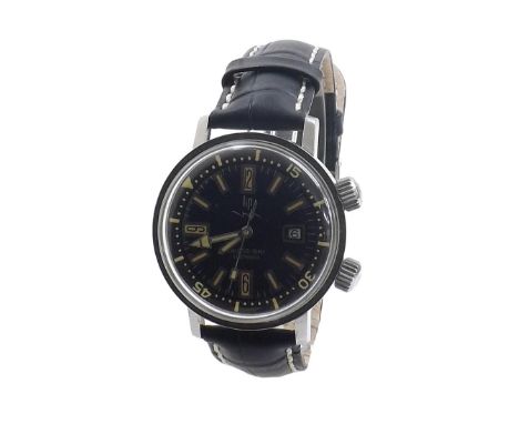 Lip Nautic-Ski Electronic Compressor stainless steel gentleman's wristwatch, circa 1965, inner rotating bezel, black dial wit
