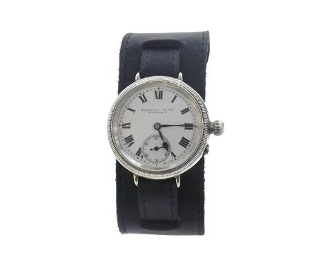 Peerless (IWC) silver Borgel cased wire-lug officer's wristwatch, import hallmarks London 1916, the dial branded Hamilton & I