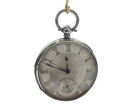 Silver fusee lever pocket watch, London 1873, the movement signed H. Jusman, Wolverhampton, no. 35023, with floral engraved b