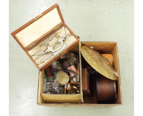 Quantity of horological workshop tools and clock parts etc