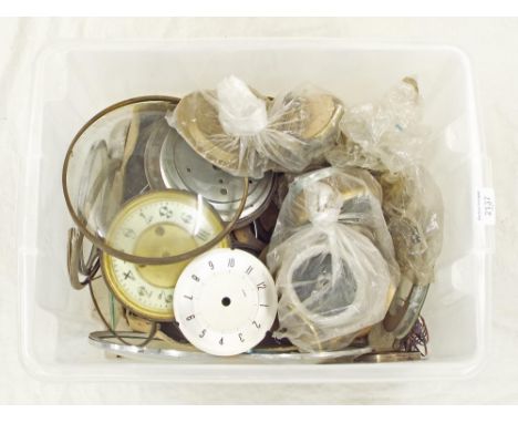 Large quantity of mainly old French mantel clock bezels and back plates etc