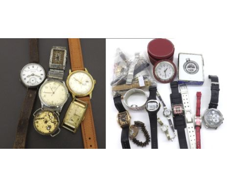 Silver lever wire-lug wristwatch, the dial branded Pleasance & Harper, Bristol Newport with Roman numerals and subsidiary sec