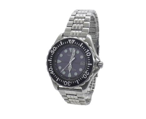 Citizen Eco-Drive 200m diver's stainless steel gentleman's bracelet watch, ref. 7878-H10716, circular black dial with luminou