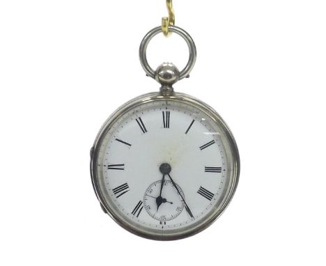 Silver fusee lever pocket watch, London 1882, the movement signed B. Eynon, Narberth, with plain balance cock numbered 11753 