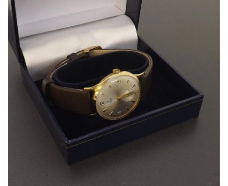 Tudor 9ct gentleman's wristwatch, Edinburgh 1965, silvered dial with Arabic quarter numerals, dauphine markers and subsidiary