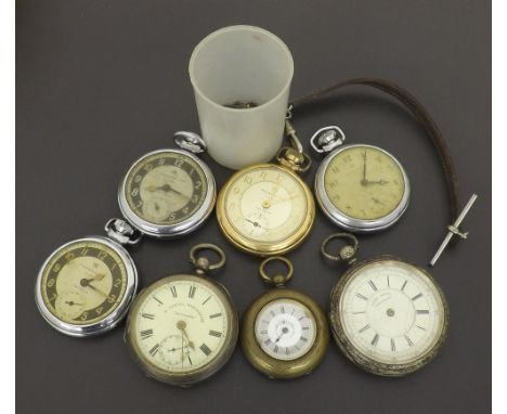 Four Ingersoll Triumph pocket watches in need of repair; together with a silver H. Samuel, Manchester 'Accurate' engine turne