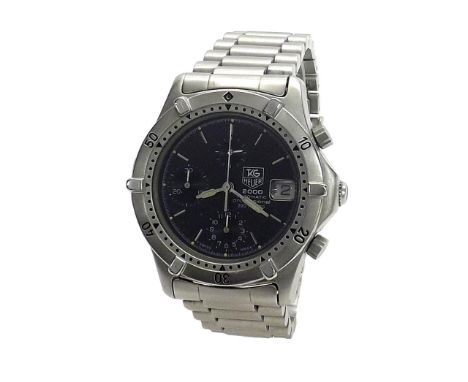 Tag Heuer 2000 Professional 200m chronograph automatic stainless steel gentleman's bracelet watch, ref 164.006, circular blac