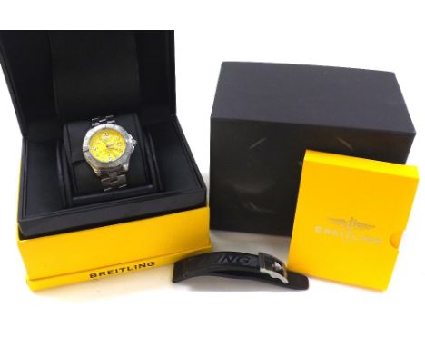 Breitling Super Ocean Chronometer automatic stainless steel gentleman's bracelet watch, ref. A17360, circa 2009, serial no. 1
