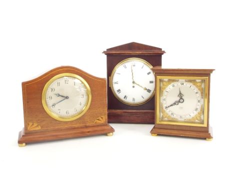 Sedan timepiece with movement signed Lione N.24, within a later mahogany mantel clock case, 8.25" high; also a contemporary E