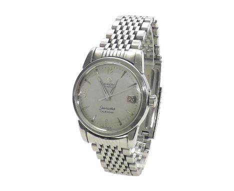 Omega Seamaster Calendar automatic stainless steel gentleman's bracelet watch, circa 1956, ref. 2849-1 SC, circular silvered 