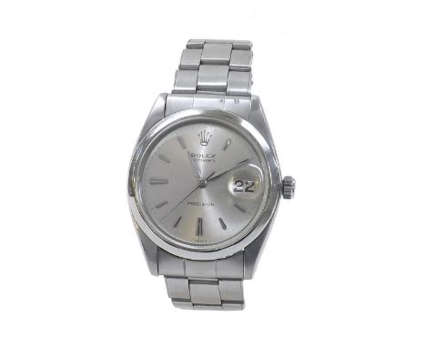 Rolex Oysterdate Precision stainless steel gentleman's bracelet watch, ref. 6694, circa 1964, serial no. 1010xxxx, silvered d