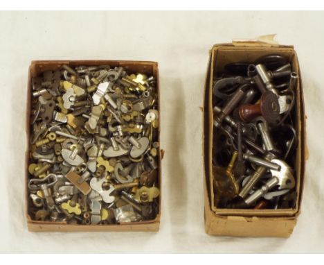 Large quantity of various clock winding keys
