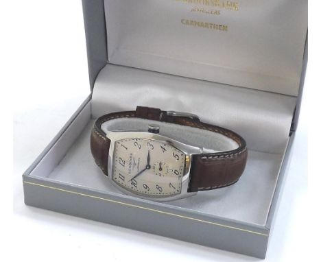 Longines Evidenza automatic stainless steel gentleman's wristwatch, ref. L2.642.4, silvered dial with Arabic numerals, date a