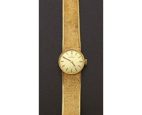 Omega 9ct lady's bracelet watch, circa 1970, gilt dial with baton markers, cal. 485 17 jewel movement, no. 32222452, integral