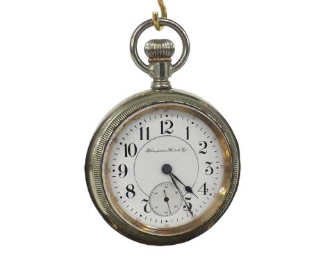 Hampden Watch Co nickel cased lever pocket watch, circa 1902, the adjusted 21 jewel movement marked North American Railway, n