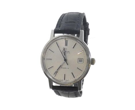 Omega Geneve automatic stainless steel gentleman's wristwatch, circa 1972, ref. 160.0163, circular silvered dial with baton m