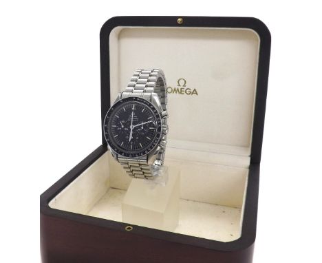 Omega Speedmaster Professional 'Moon' chronograph stainless steel gentleman's bracelet watch, circa 1985, ref. ST 145022, bla