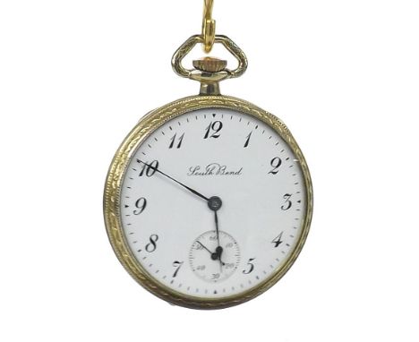 American South Bend Watch Co railroad gold filled lever pocket watch, circa 1919, grade 407 double roller movement, no. 95899