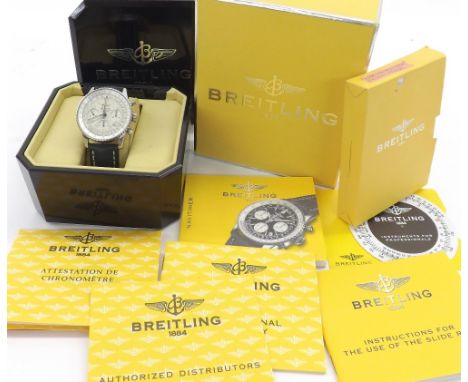 Breitling Navitimer Chronometer automatic stainless steel gentleman's wristwatch, ref. A23322, circa 2004, serial no. 777xxx,