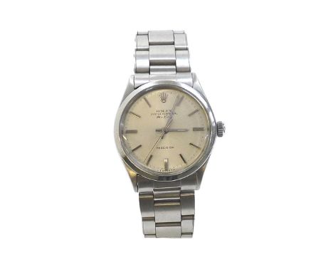 Rolex Oyster Perpetual Air-King Precision stainless steel gentleman's bracelet watch, ref. 5500, circa 1972, silvered dial wi