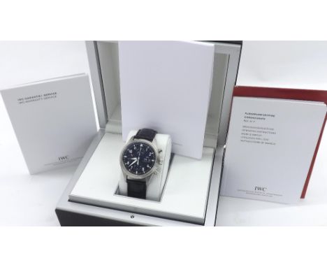 IWC Schaffhausen Pilot's Chronograph automatic stainless steel gentleman's wristwatch, ref. IW371701, no. 500124, circa 2012,