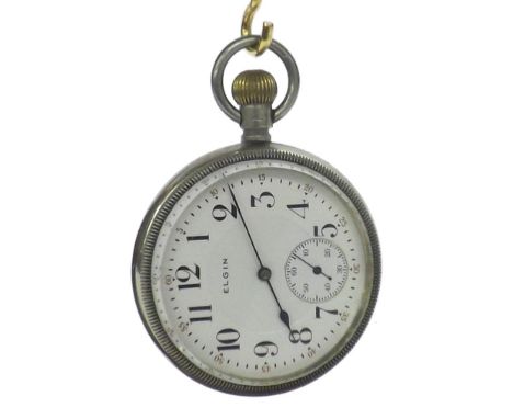 Elgin lever pocket watch, circa 1911, the 7 jewel movement signed Elgin Natl Watch Co. U.S.A. no 16599665, the dial with bold