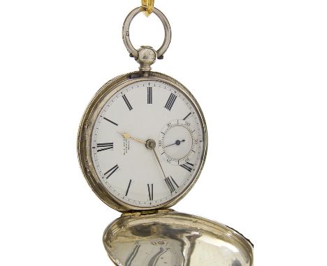 E.J Dent English silver fusee duplex hunter pocket watch, London 1845, signed three-quarter plate movement inscribed Watchmak