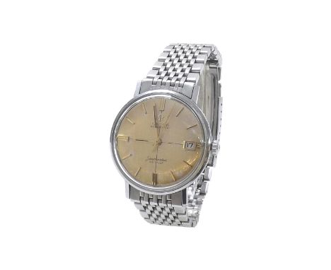 Omega Seamaster De Ville automatic stainless steel gentleman's bracelet watch, the circular silvered dial with baton markers,