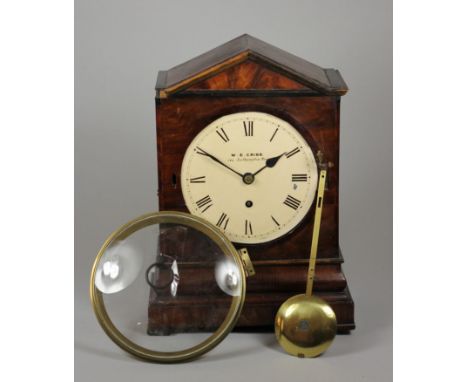 William Cribb, Southampton Row, London; a Victorian mahogany bracket clock: the single-fusee movement, the six-inch round dia
