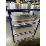 Four-tier rolling shelf cart, 31x31x46