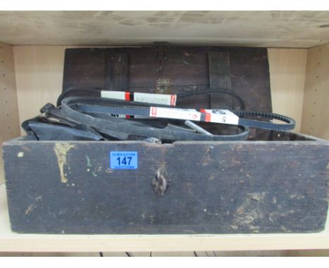 Box containing Conrods, Tools, Belt, etc
