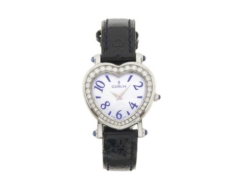 Corum A Heart Beat wrist watchCase: Signed. Stainless steel. Reference 024.183.47. Serial 16xxxxx. Factory diamond set bezel.