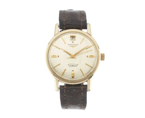 Longines A Conquest wrist watchCase: Signed. Gold capped. Reference 9026 5. Serial 39x. Green enamelled fish motif medallion.