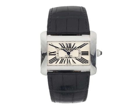 Cartier A Tank Divan wrist watchCase: Signed. Stainless steel. Reference 2612. Serial 10xxxxxx. Length: 30.4mm. Width: 38.3mm