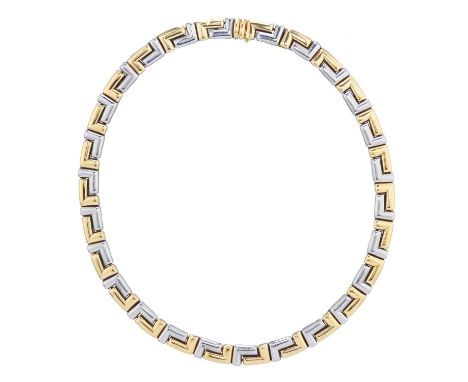 Bulgari, a vintage 18ct bi-colour gold collar necklace, signed Bulgari, French assay marks, length 44cm, 115gOverall good con