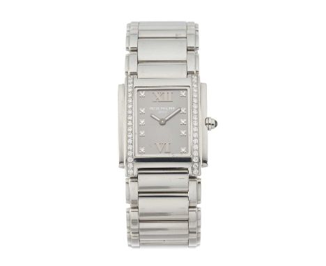 Patek Philippe A Twenty~4 bracelet watchCase: Signed. Stainless steel. Reference 4910/010. Serial 41xxxxx. Factory set diamon