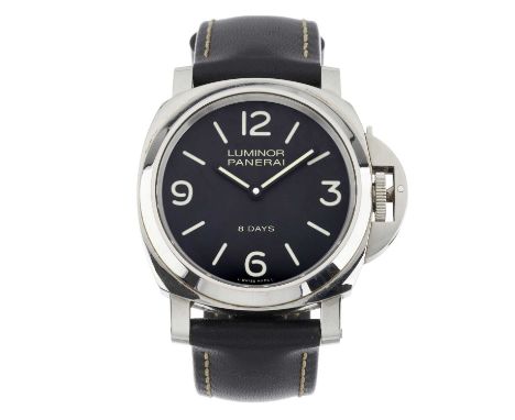 Panerai A Luminor Base 8 Days wrist watch. Circa 2018Case: Signed. Stainless steel. Reference PAM00560. Serial OP6937BBxxxxxx