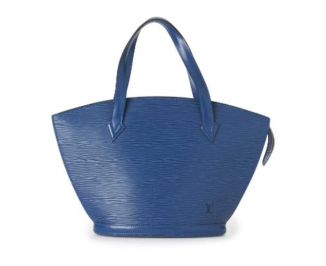 Louis Vuitton, a blue epi St Jacques PM handbag, designed with a structured shape in textured blue epi leather, with smooth l