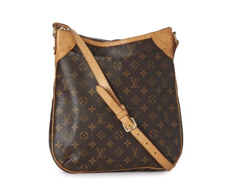 Louis Vuitton, a monogram Odeon MM messenger bag, featuring vachetta tan leather trim, front slip pocket, adjustable crossbod