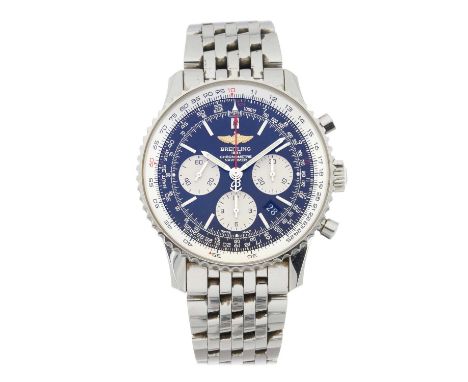 Breitling A Navitimer 01 bracelet watch. Circa 2016Case: Signed. Stainless steel. Reference AB0120. Serial 31xxxxx. Length: 4