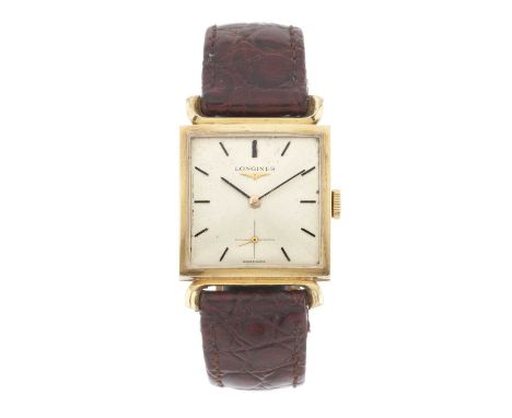Longines A wrist watchCase: Signed. Yellow metal. Swiss assay marks. Numbered 69xxxxxxx. Stamped 18k 750. Length: 36.3mm. Wid