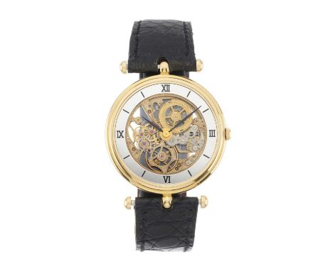 Van Cleef & Arpels A skeletonised wrist watchCase: 18ct gold. Common Control Mark. Reference 12125. Serial 29xxx. Exhibition 