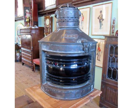 A Boatowners Stores Limited (Great Yarmouth), ship's port light, 58cm (handle up).