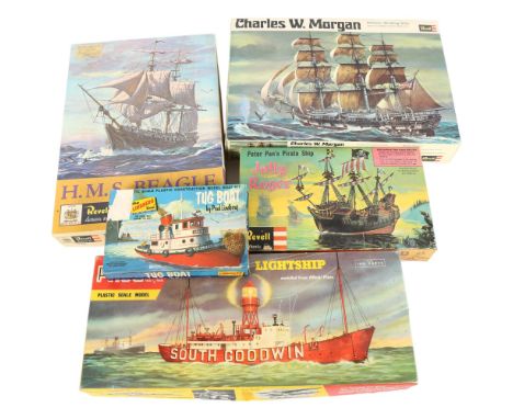 A Revell Peter Pan's Pirate Ship, "Jolly Roger", plastic model display kit, ref. H-377:149, a Froc, Trinity House Light Ship,