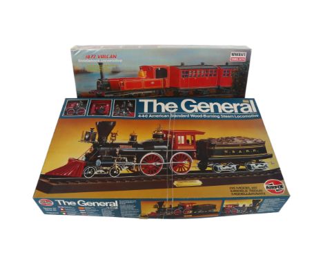 AIRFIX - the General 4-4-0 American Standard wood-burning  steam locomotive 1/25 scale plastic model display kit, and a Minic