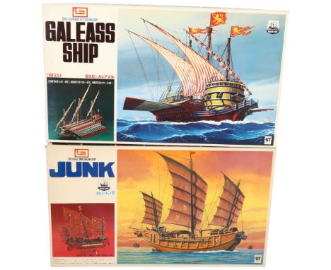 IMAI - Galeass ship, 1/160 scale plastic model display kit, kit ref. B-351-2000, and an Imai junk sailing ship series play ho