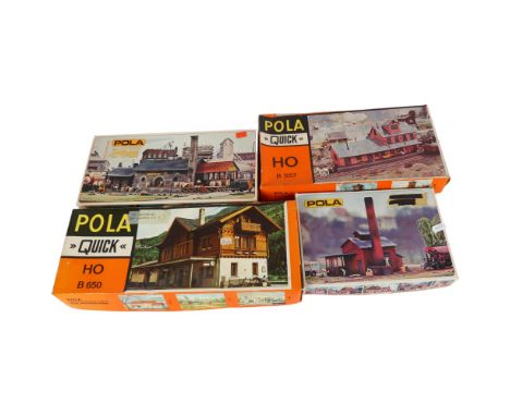 POLA - a group of various HO scale plastic model display kits, including various buildings and other out houses, kit refs. in