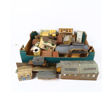 A large quantity of Vintage railway accessories and associated buildings, including many wooden and plastic platforms, and ot