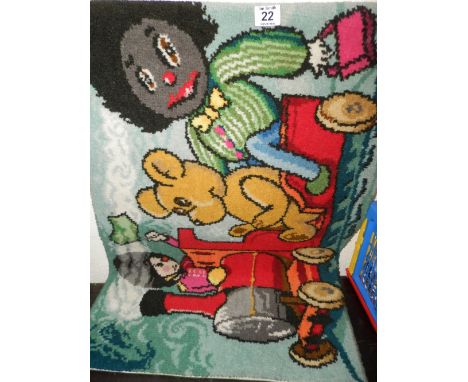 Pre war Triang Shop Display Rug- train/bear/golly Excellent condition Rare item
